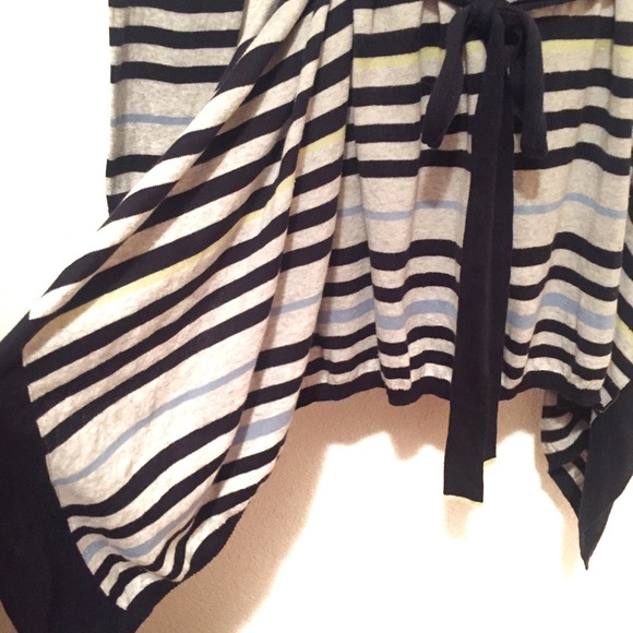 Anthropologie Moth Striped Open Front Cardigan with Tie Cotton M - Picture 6 of 13